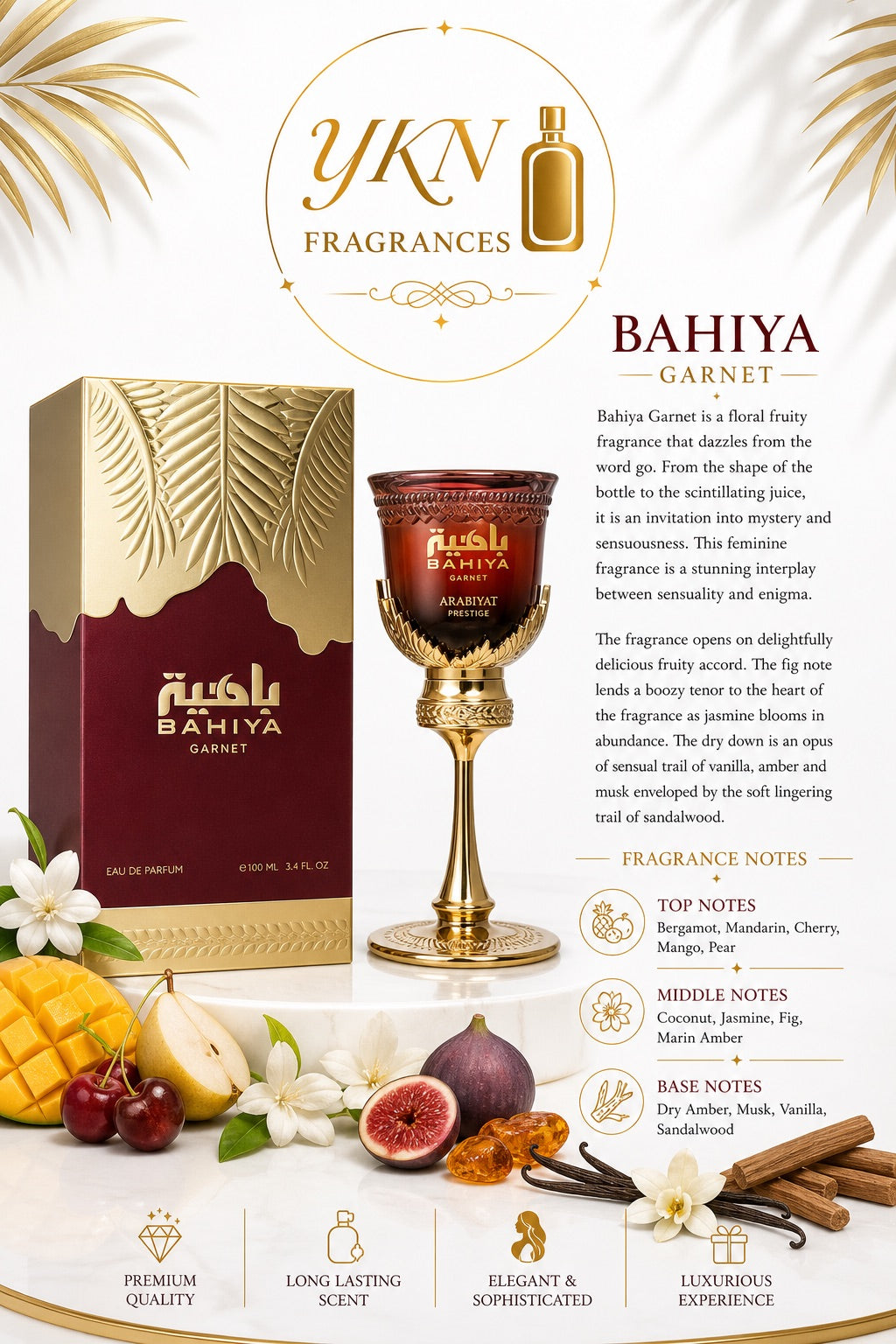 Bahiya Garnet 100 ml 3.4 Fl .oz for women  by Arabiyat Prestige