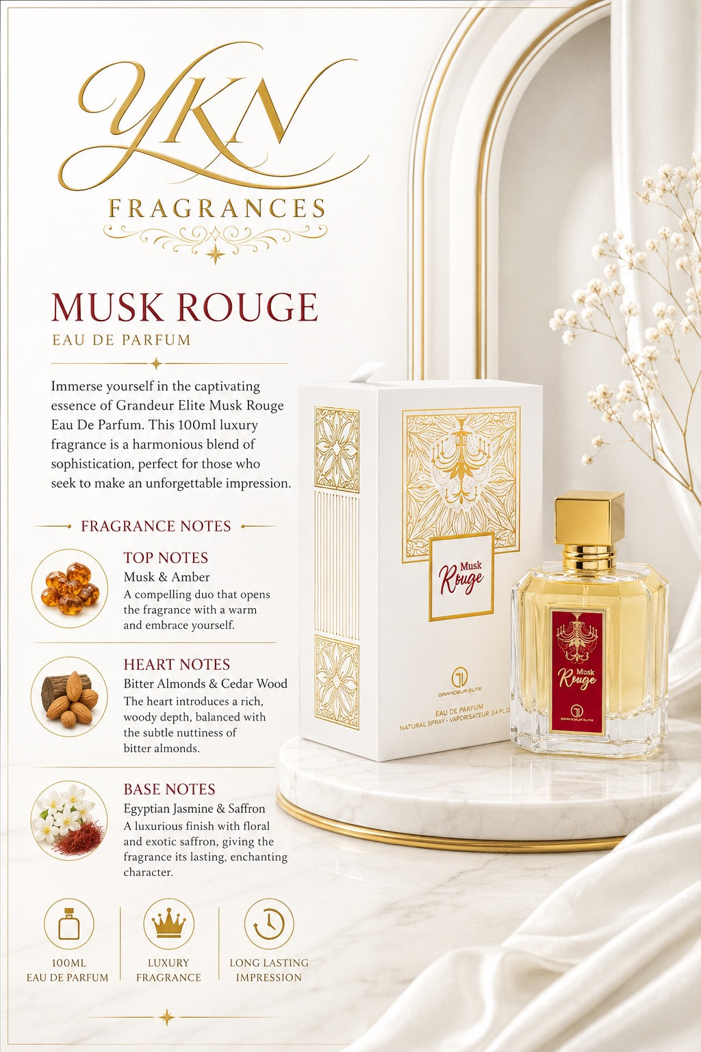 Musk Rouge EAU -100 ml unixes by Grandeur