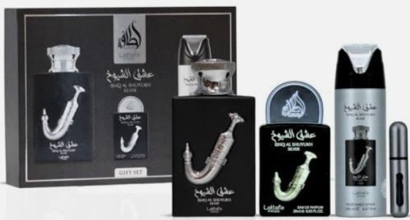 Ishq al Shuyukh silver set Lattafa