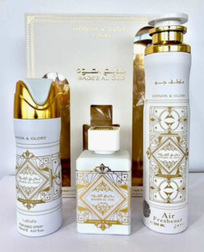 Honor and Glory Bade'e Al Oud Lattafa Set air fressher included